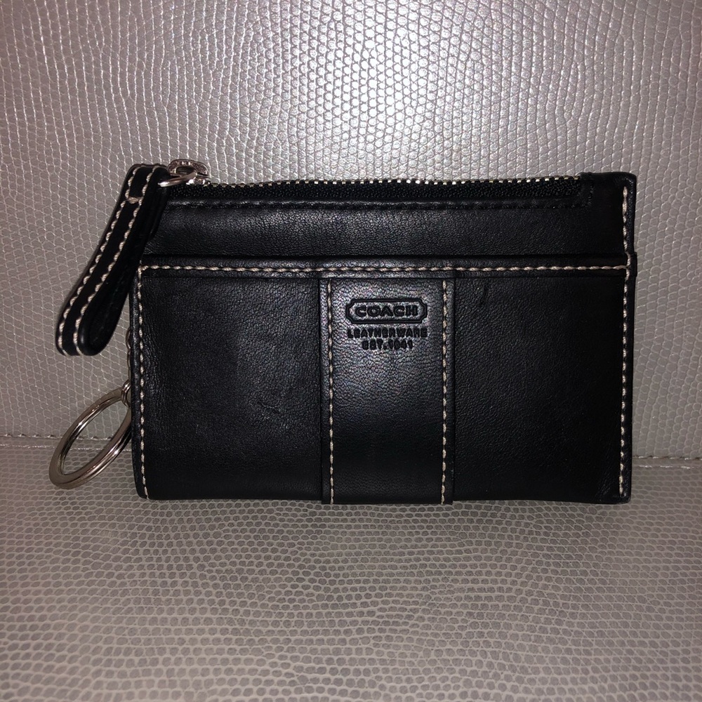 NWOT Coach Black Leather Keycard Wallet